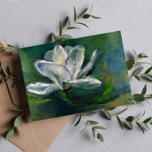 Tarjeta plegada de bellas artes Tarjeta Lotos, tarjeta de felicitación, juegos de tarjetas de arte de 5