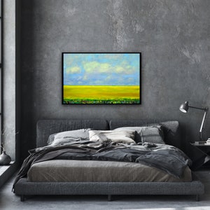 Landscape painting on canvas, Cloud painting, landscape art, Abstract landscape Fine art Sky clouds image 4