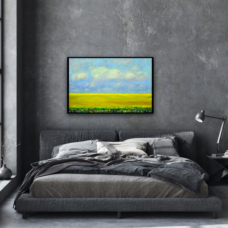 Landscape painting on canvas, Cloud painting, landscape art, Abstract landscape Fine art Sky clouds image 4