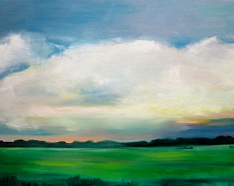 Landscape painting on canvas, Cloud painting, landscape art, Abstract landscape Fine art Sky clouds