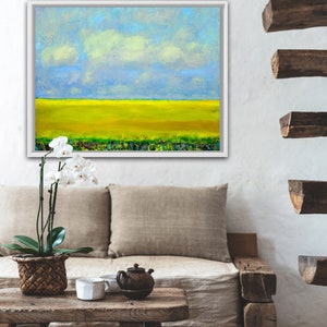 Landscape painting on canvas, Cloud painting, landscape art, Abstract landscape Fine art Sky clouds image 5