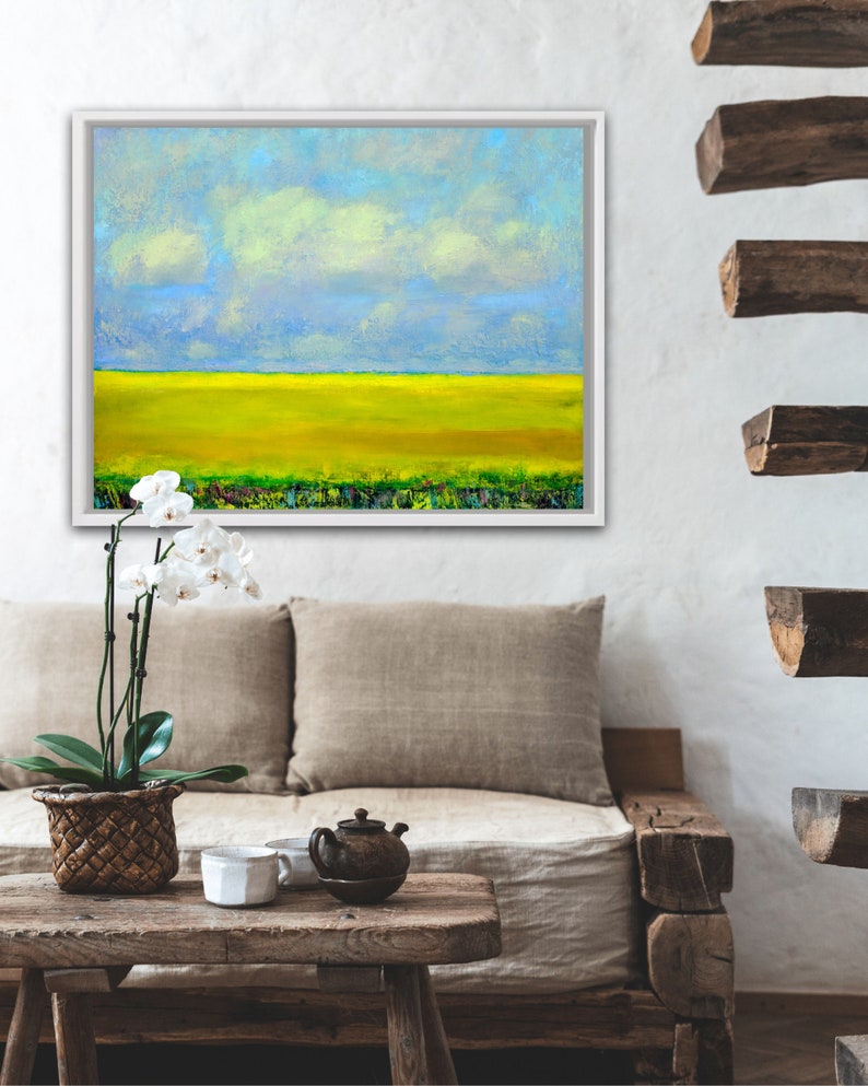 Landscape painting on canvas, Cloud painting, landscape art, Abstract landscape Fine art Sky clouds image 5