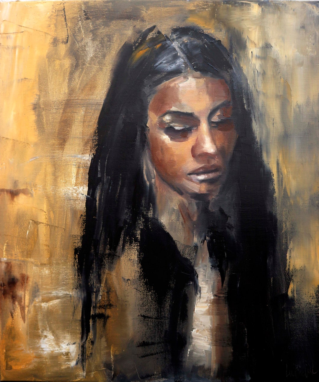 Woman Abstract Portrait Painting Oil on Canvas Modern Wall Art Original ...