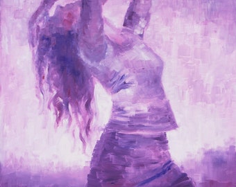 Abstract Woman Oil Painting, Contemporary Dance Figure Art