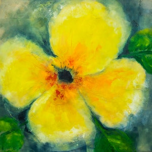 Canvas painting flower art original Floral painting on canvas