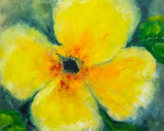 Canvas painting flower art original Floral painting on canvas