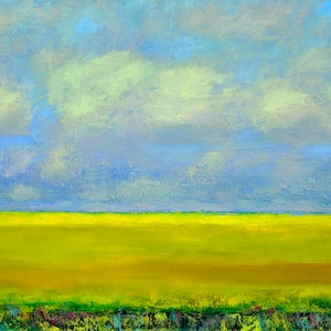 Landscape painting on canvas, Cloud painting, landscape art, Abstract landscape Fine art Sky clouds image 1