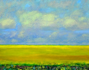 Landschaftsmalerei auf Leinwand, Wolkenmalerei, Landschaftskunst, abstrakte Landschaft Fine Art Himmelswolken