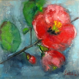 Flower art abstract painting original Floral painting on canvas