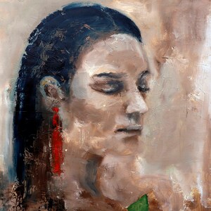 Original painting Woman portrait original painting Art painting Modern Wall Art