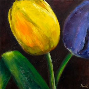 Tulpe Leinwand Tulpenbild Original Blumenbild auf Leinwand