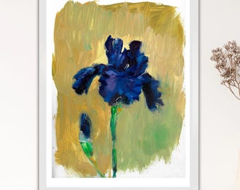 Iris Art Print - Botanical Floral Artwork, Nature Inspired