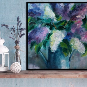 Lilas Floral PRINT- Violet lilas Painting,  Floral Wall Art,  For Flower Lovers, Room Decor and Fine Art Prints