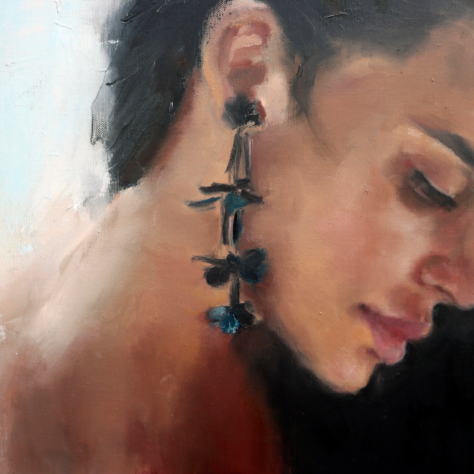 Portrait Painting Original Woman Portrait on Canvas Oil Portrait Female ...