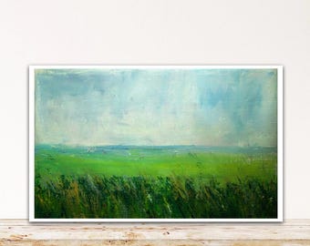 Landscape Art Print: Green Abstract Wall Art
