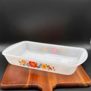 Vintage Glasbake Milk Glass Divided Casserole Dish: 1970s Ovenware