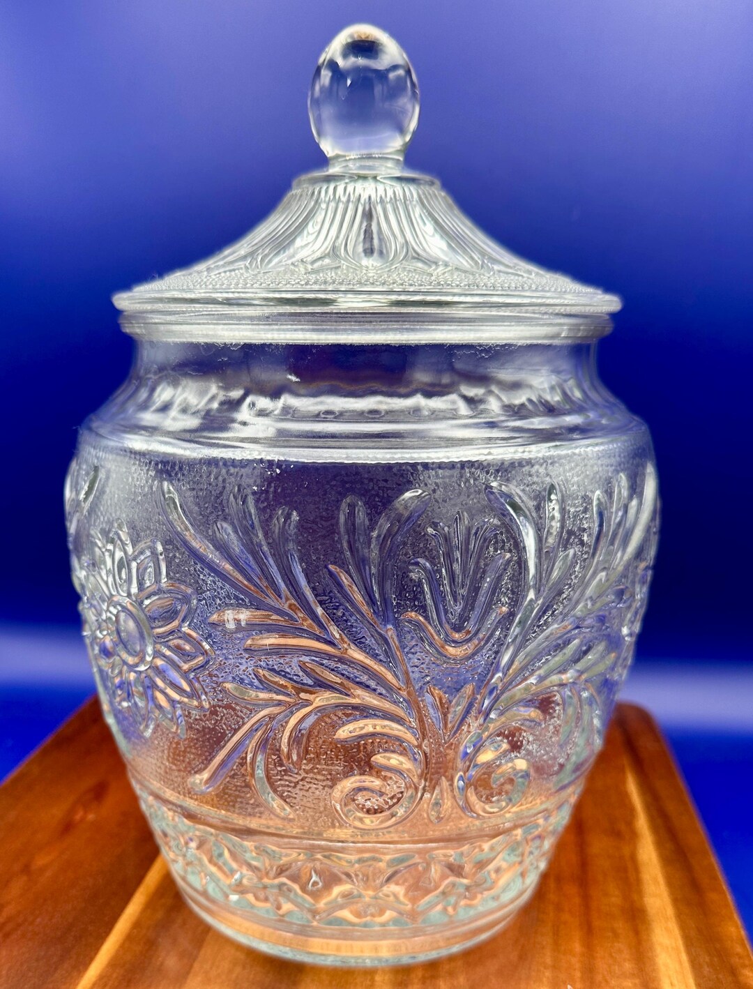 Antique Glass Cookie Jar