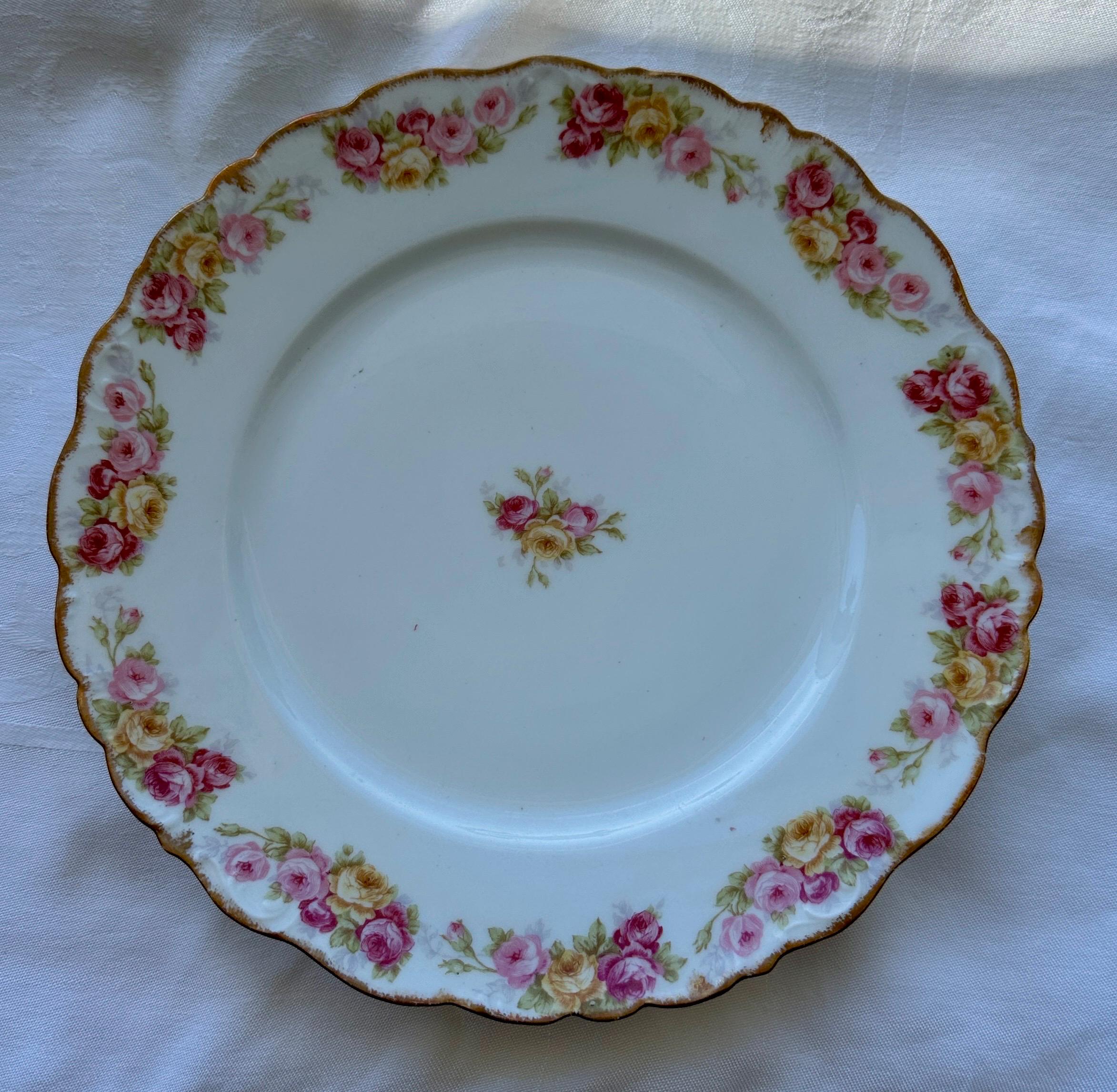Antique Limoges Dinner Plates Elite Works Roses Set of 6 - Etsy Canada