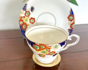 Vintage Taylor & Kent Bone China Teacup and Saucer England