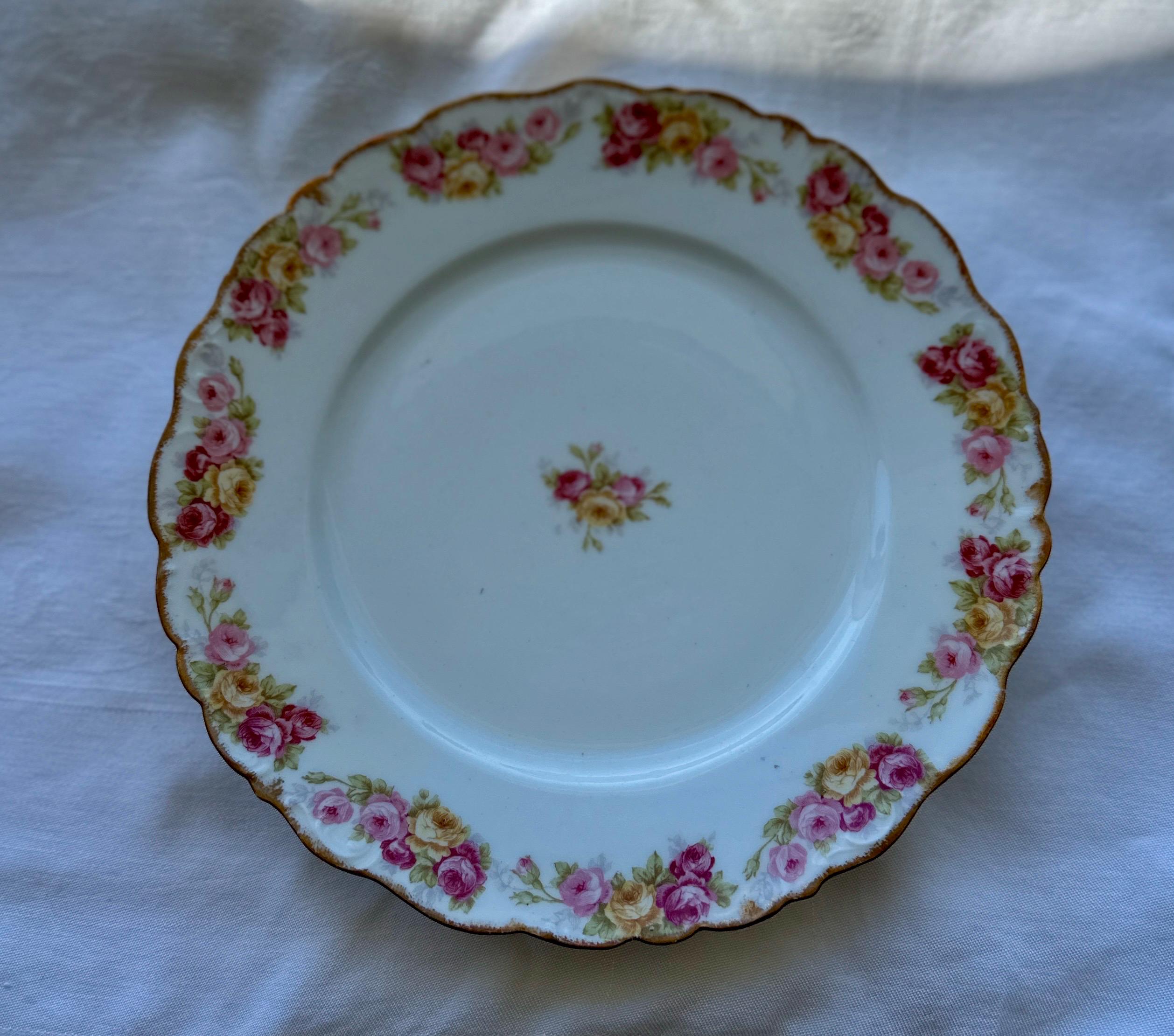 Antique Limoges Dinner Plates Elite Works Roses Set of 6 - Etsy