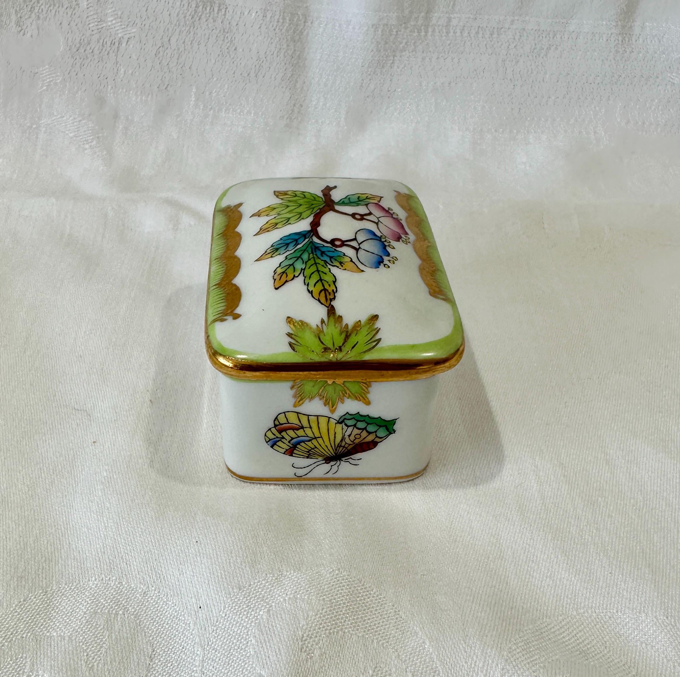 Herend Hungary Hand Painted Porcelain Trinket Box Floral Gold - Etsy