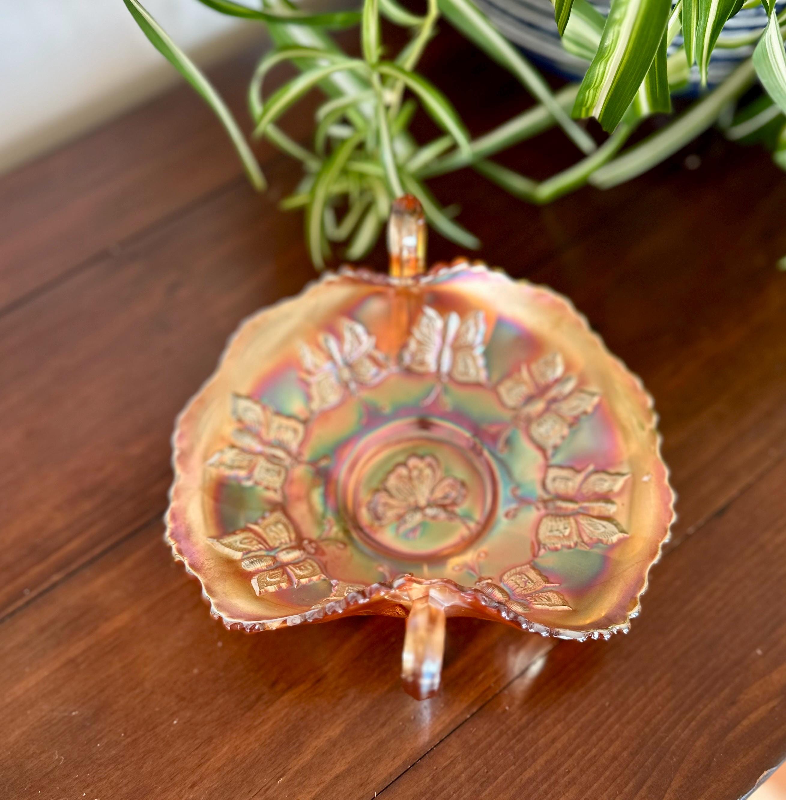 フェントン マリーゴールド カーニバル ガラス バタフライ ボンボン