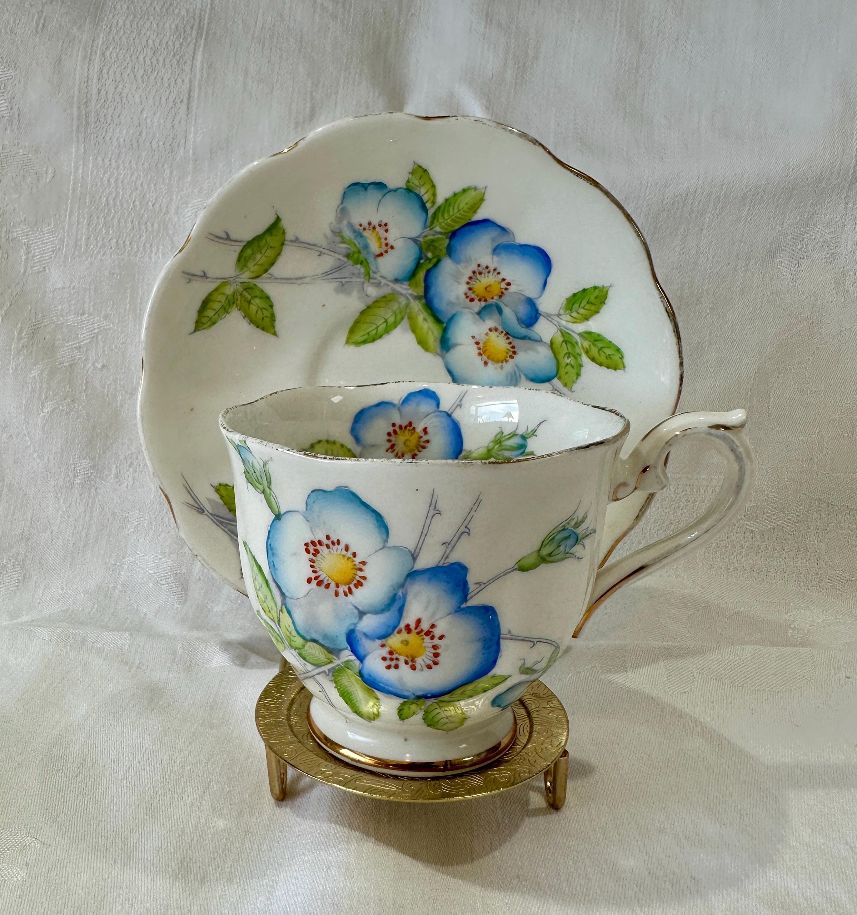 Royal Albert Wild Rose Vintage Bone China Teacup and Saucer 1940s