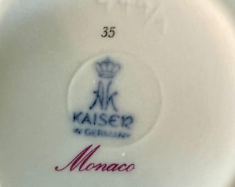 Vintage Kaiser Monaco Porcelain Vase Floral West Germany 12.5 Cm