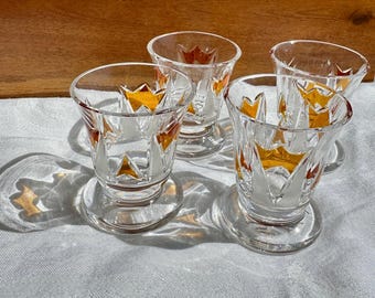 Mid Century Modern Starburst Shot Glass Set - Retro Barware