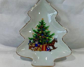 Vintage Papel Japan Christmas Tree Dish – Holiday Porcelain Plate