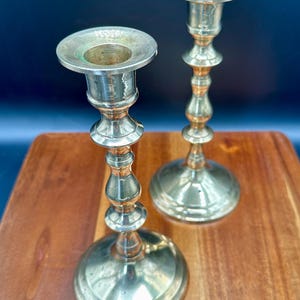 Vintage Brass Candlestick Holders: Mid-Century Modern Taper Candle Set