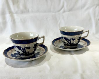 BOOTHS Real Old Willow トリオ ＋ 深皿のセット Royal Doulton Booths Real Old Willow the Majestic Collection Trio