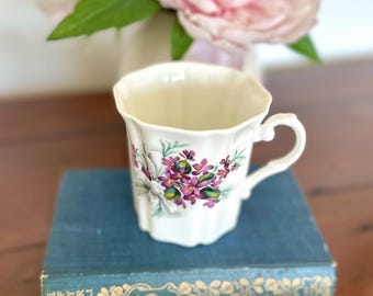 Royal Grafton Fine Bone China Mug: Purple Violet Floral, Cottagecore Tea Cup