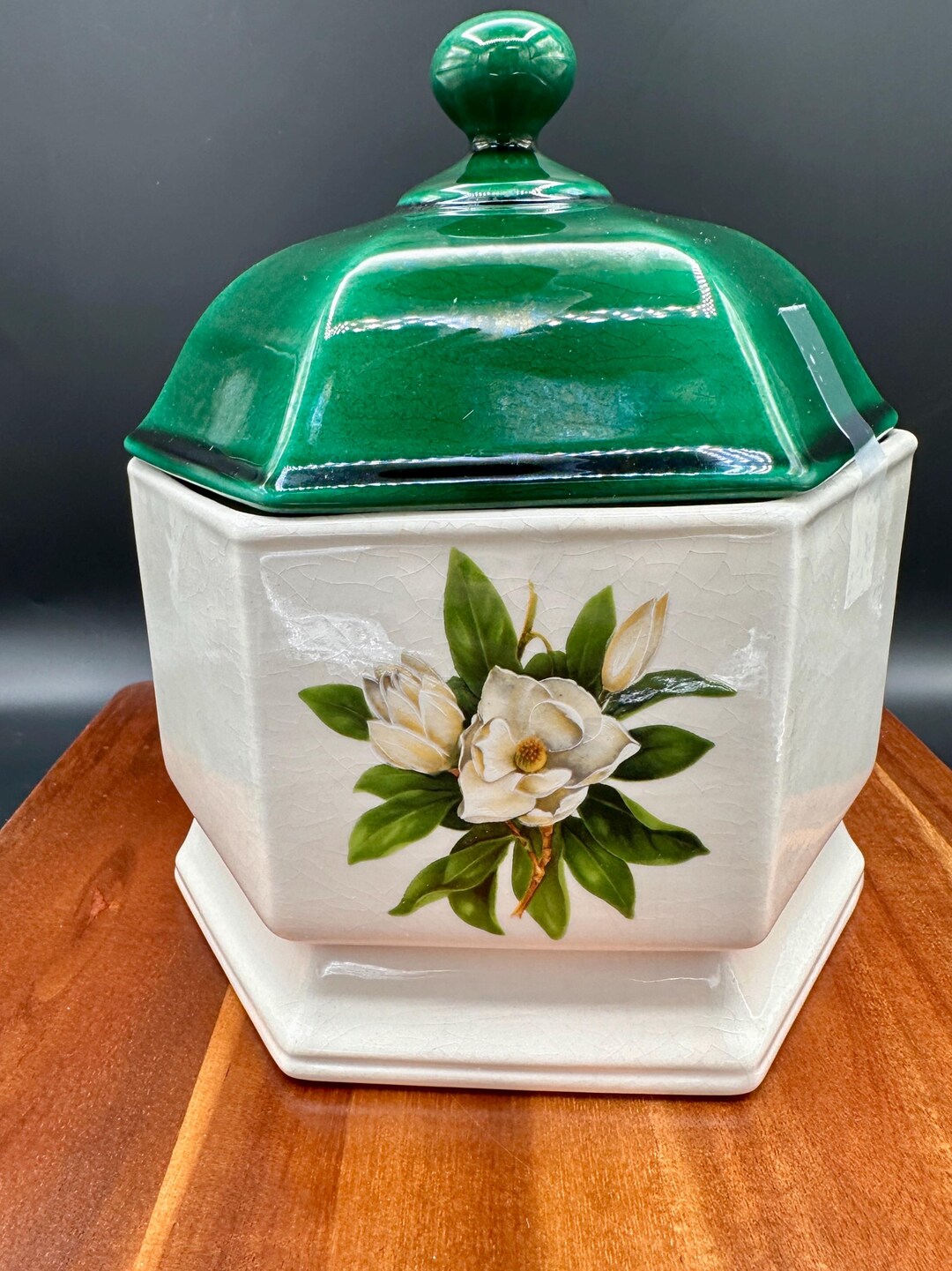 Vintage 1970s Magnolia Hexagonal Canister Set – Rare & Timeless Kitchen ...
