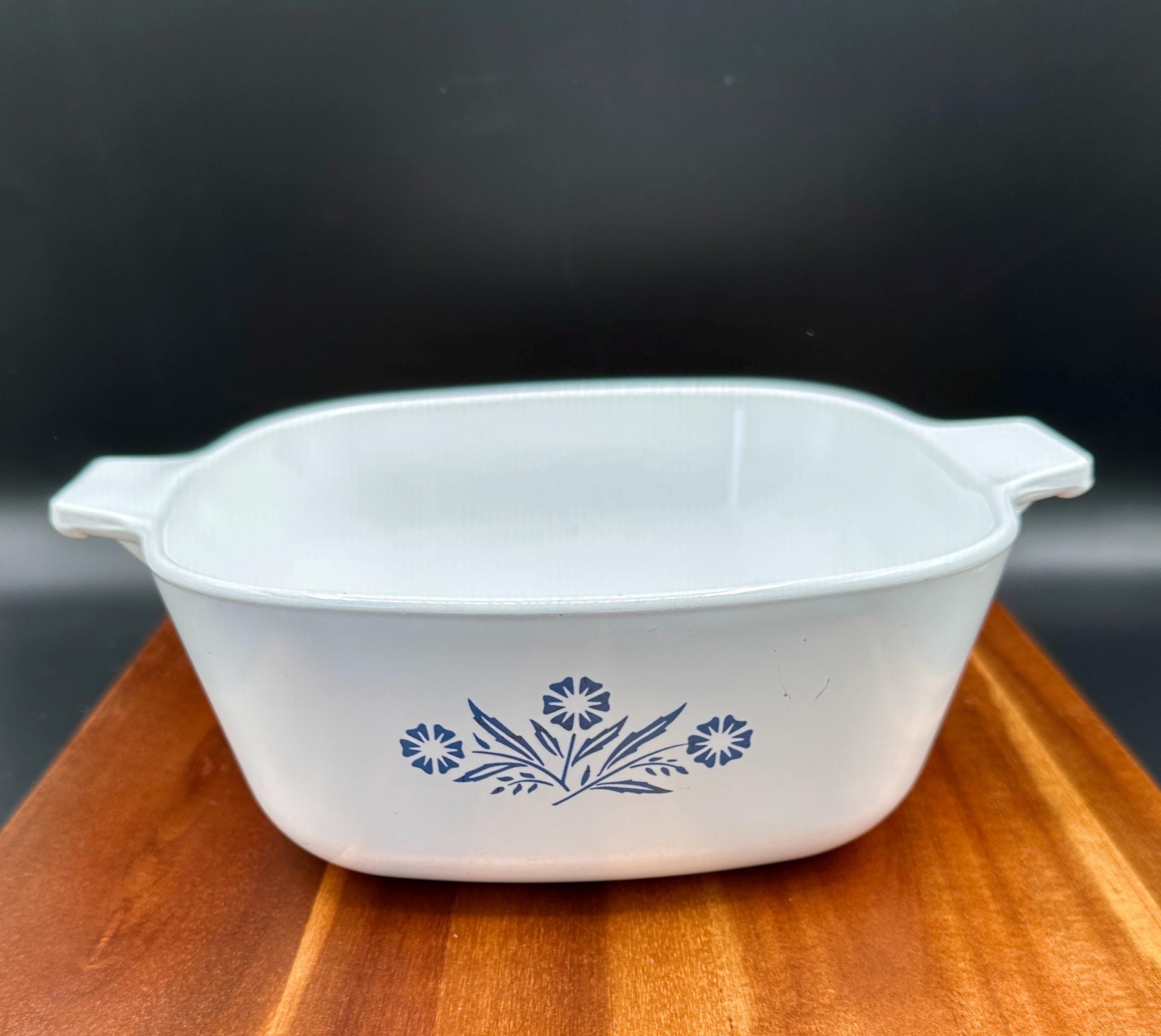 ヴィンテージ コーニングウェア キャセロール皿：ブルー コーン