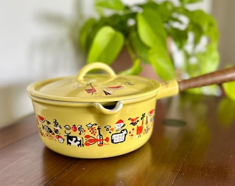 Tapa para cacerola de hierro fundido esmaltado amarillo Descoware Robert Markley