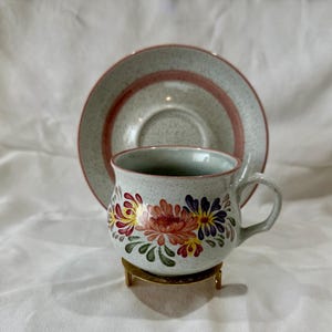 Ensemble de 2 tasses et soucoupes Denby Summer Fields • Fabriqués à la main en Angleterre