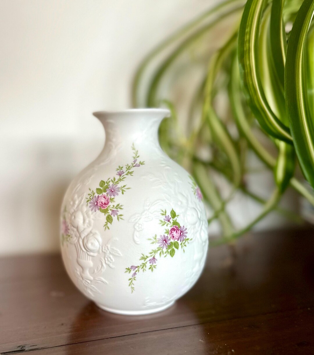 Vintage Kaiser Monaco Porcelain Vase Floral West Germany 12.5 Cm