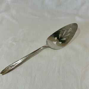 Vintage Silver Tulip IS Serving Spoon – 1950s Silverplate Holiday Table