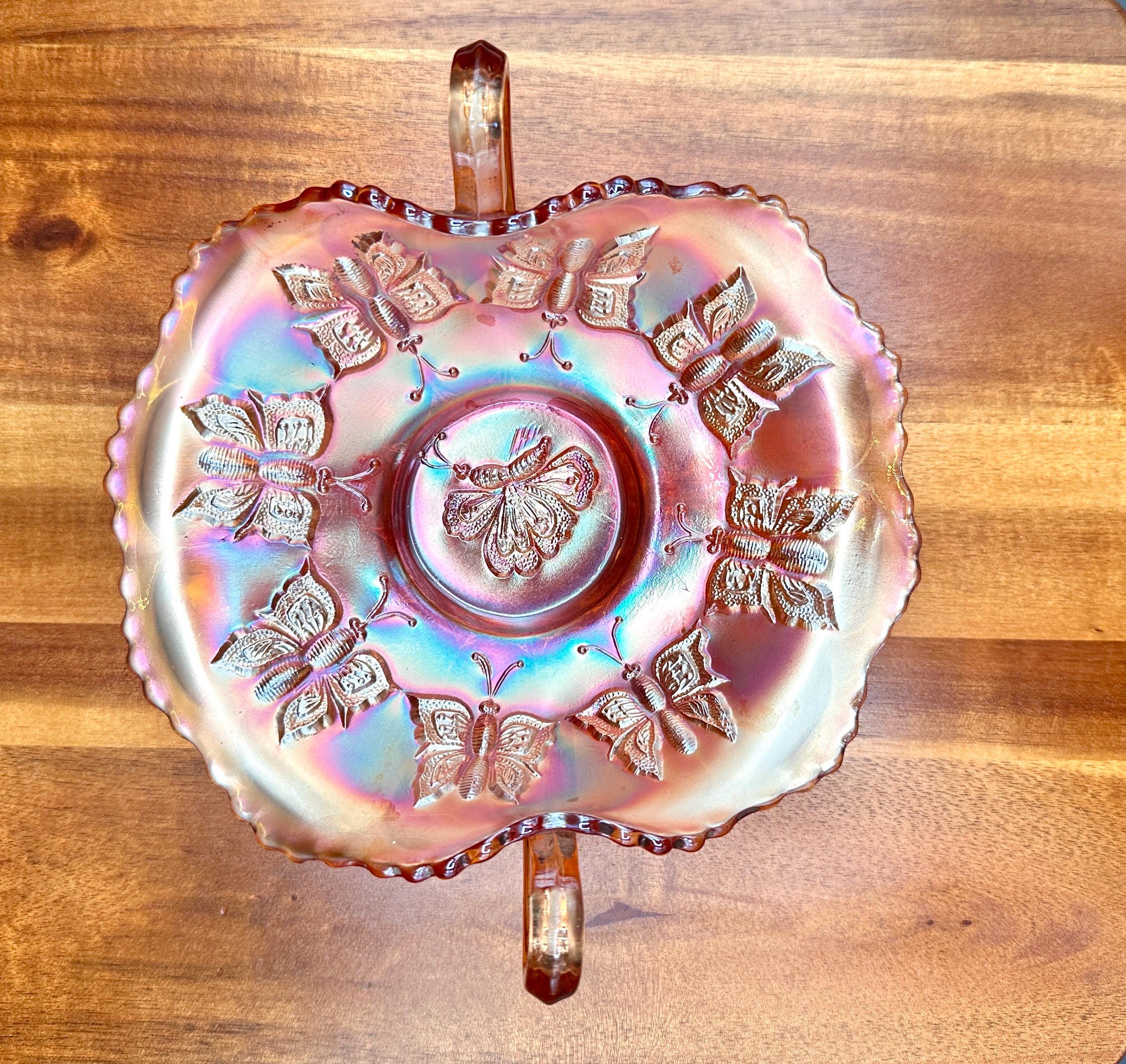 フェントン マリーゴールド カーニバル ガラス バタフライ ボンボン