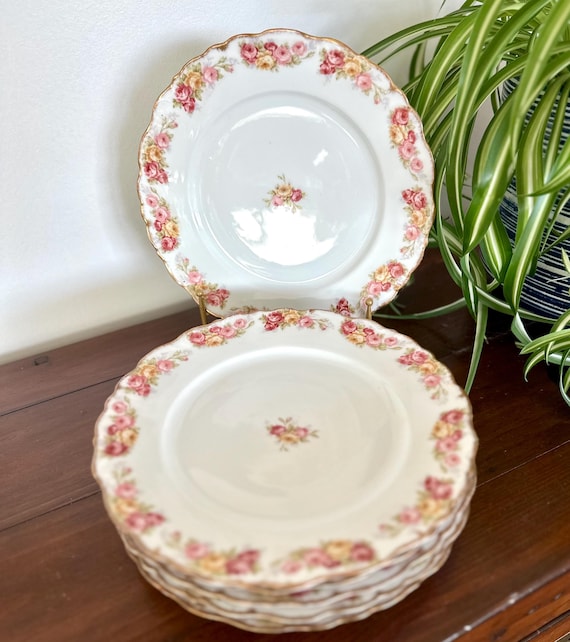 Antique Limoges Dinner Plates Elite Works Roses Set of 6 - Etsy