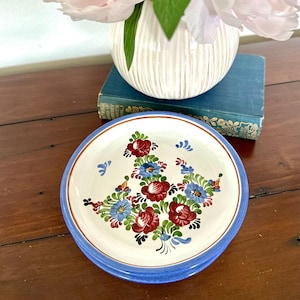 Pair of Vintage J Graf Stoob Austria Hand Painted Wall Plates