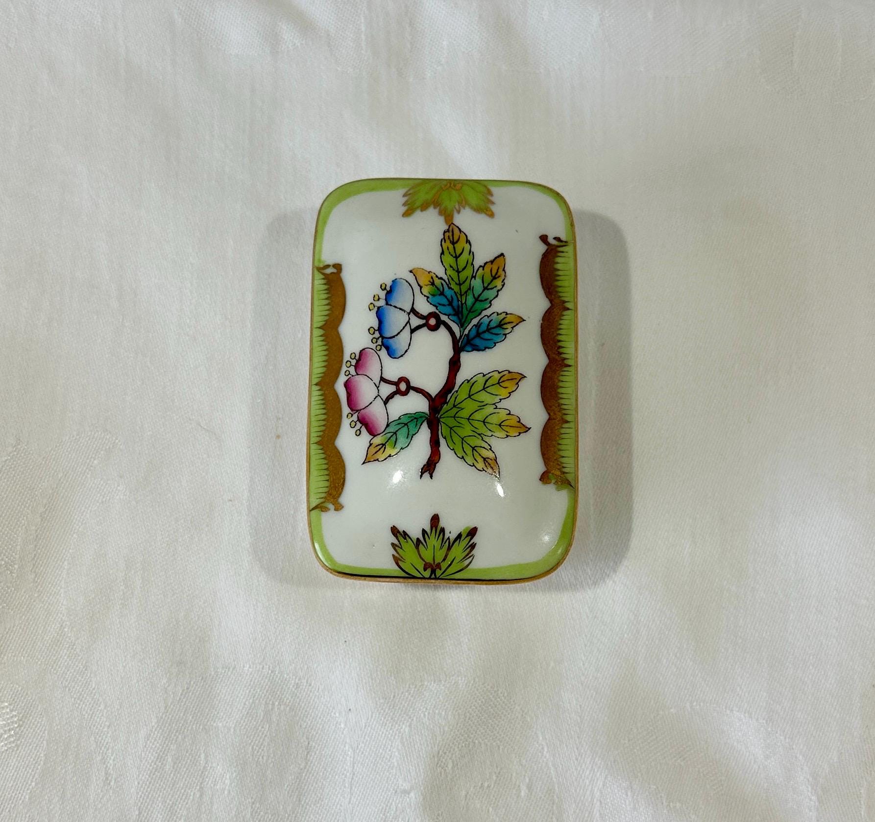Herend Hungary Hand Painted Porcelain Trinket Box Floral Gold - Etsy