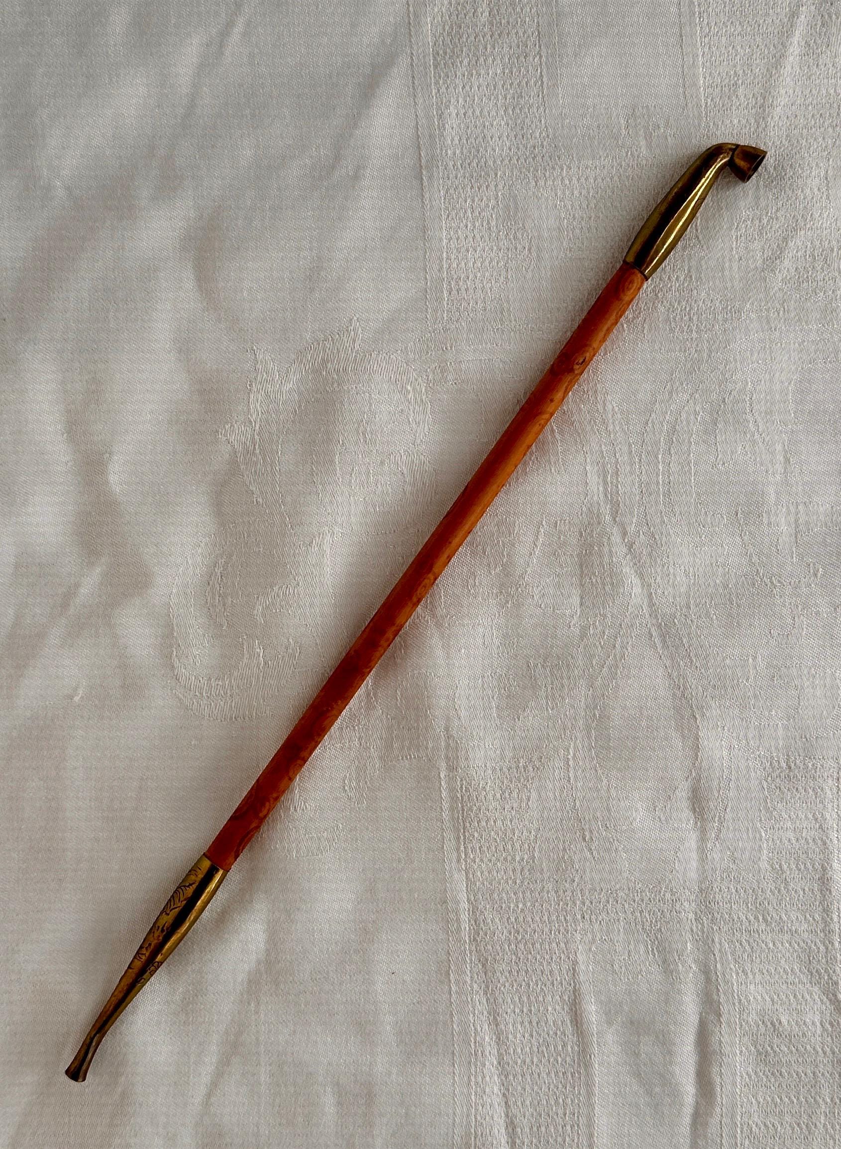 Antique Japanese Kiseru Pipe – 34cm Smoking Pipe – Brass & Bamboo