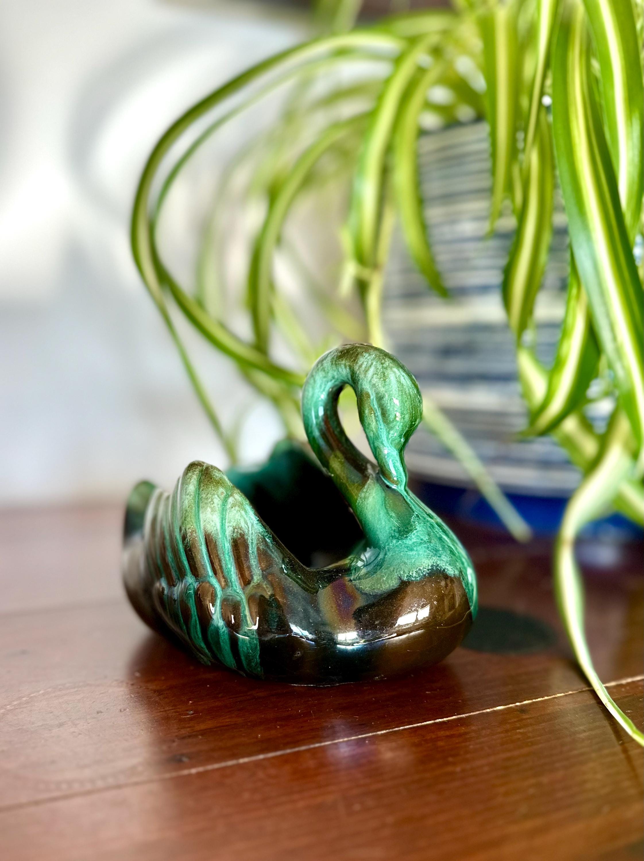 Vintage Blue Mountain Pottery Swan Napkin Holder MCM Drip Glaze - Etsy