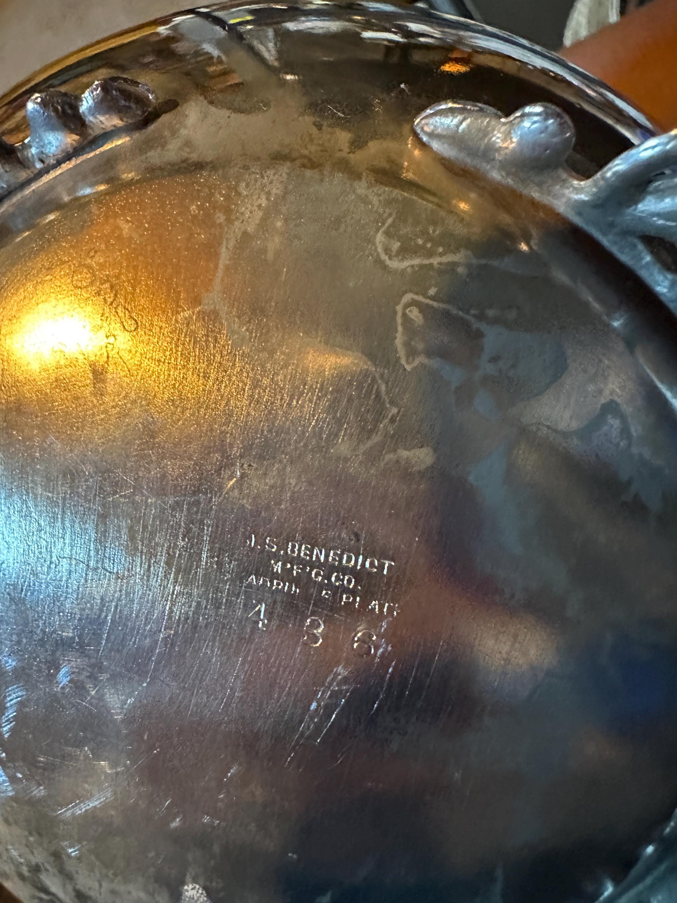 Antique J.S. Benedict Quadruple Plate Coffee Pot No. 436 – 22 Cm