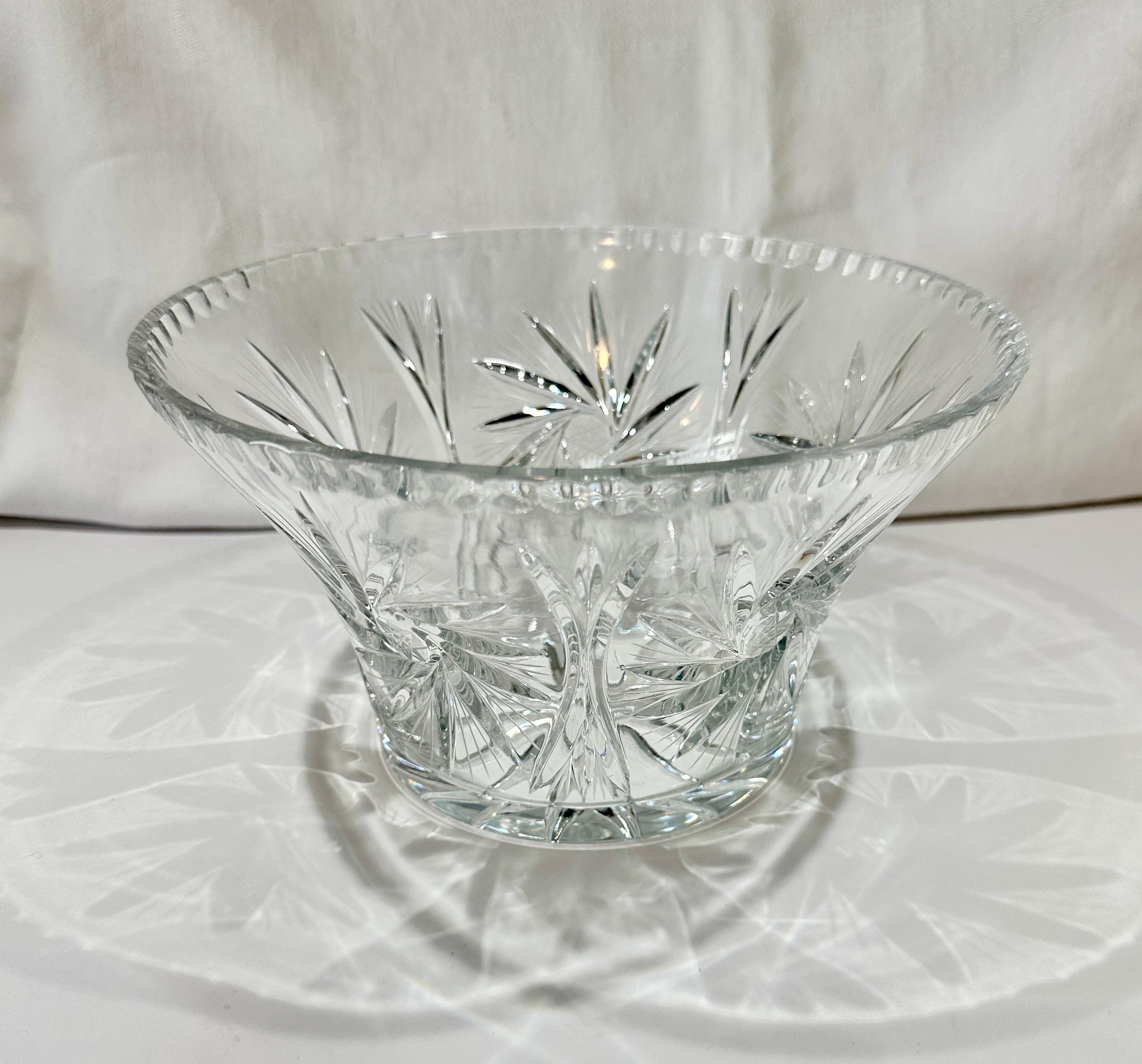 Vintage Large Crystal Punch Bowl - Etsy