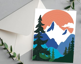 Printable Card 5x7-Mountain Landscape