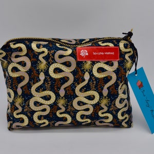 Metallic Snake Zipper Pouch - Medium Size