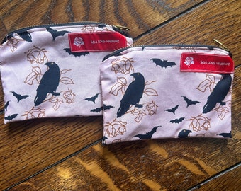 Ravens Crows Bats and Roses Coin Purse